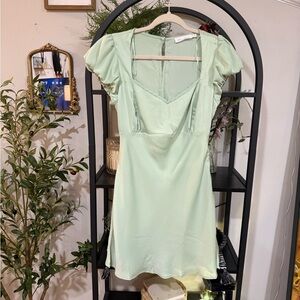 All in Favor Mint Mini Dress with puffy sleeves size medium